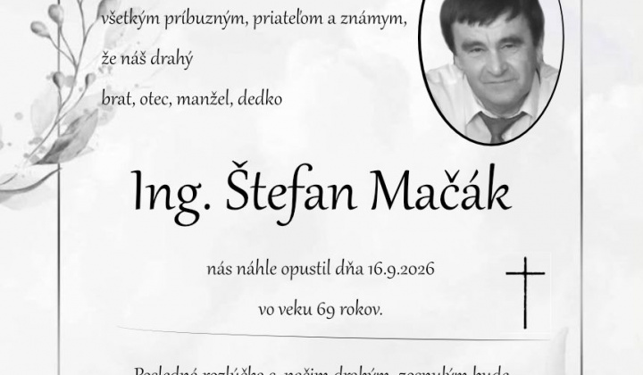 Fotka - Oznam o poslednej rozlúčke